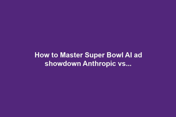 How to Master Super Bowl AI ad showdown Anthropic vs...