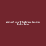 Microsoft security leadership transition Gallot: Com...