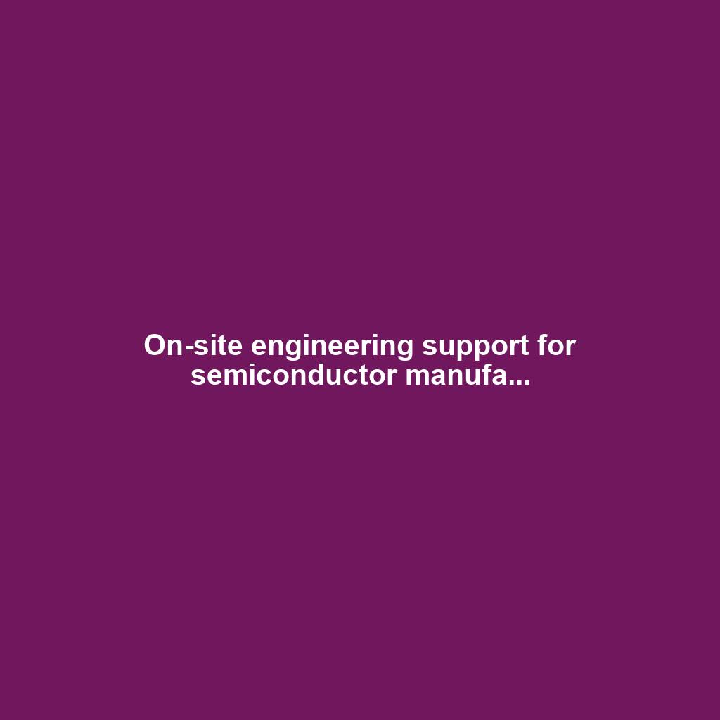 On-site engineering support for semiconductor manufa...