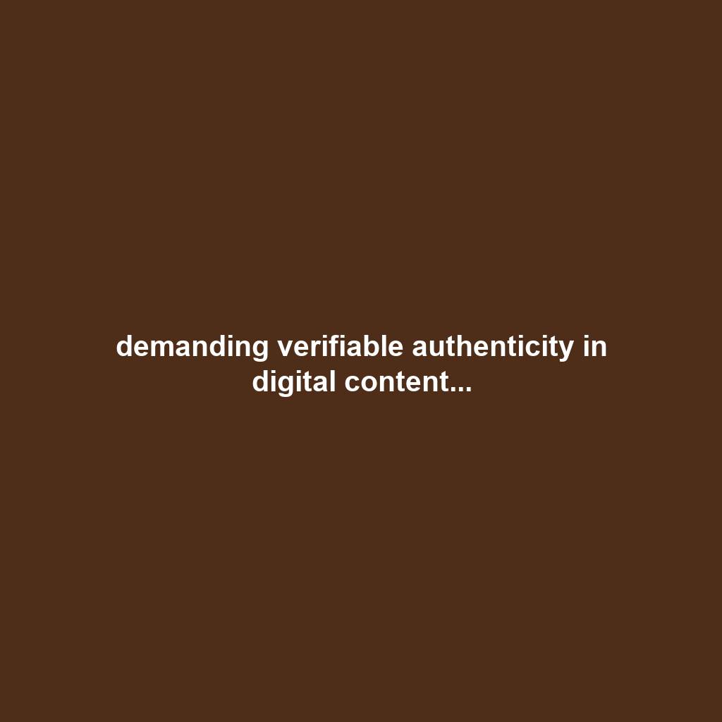 demanding verifiable authenticity in digital content...