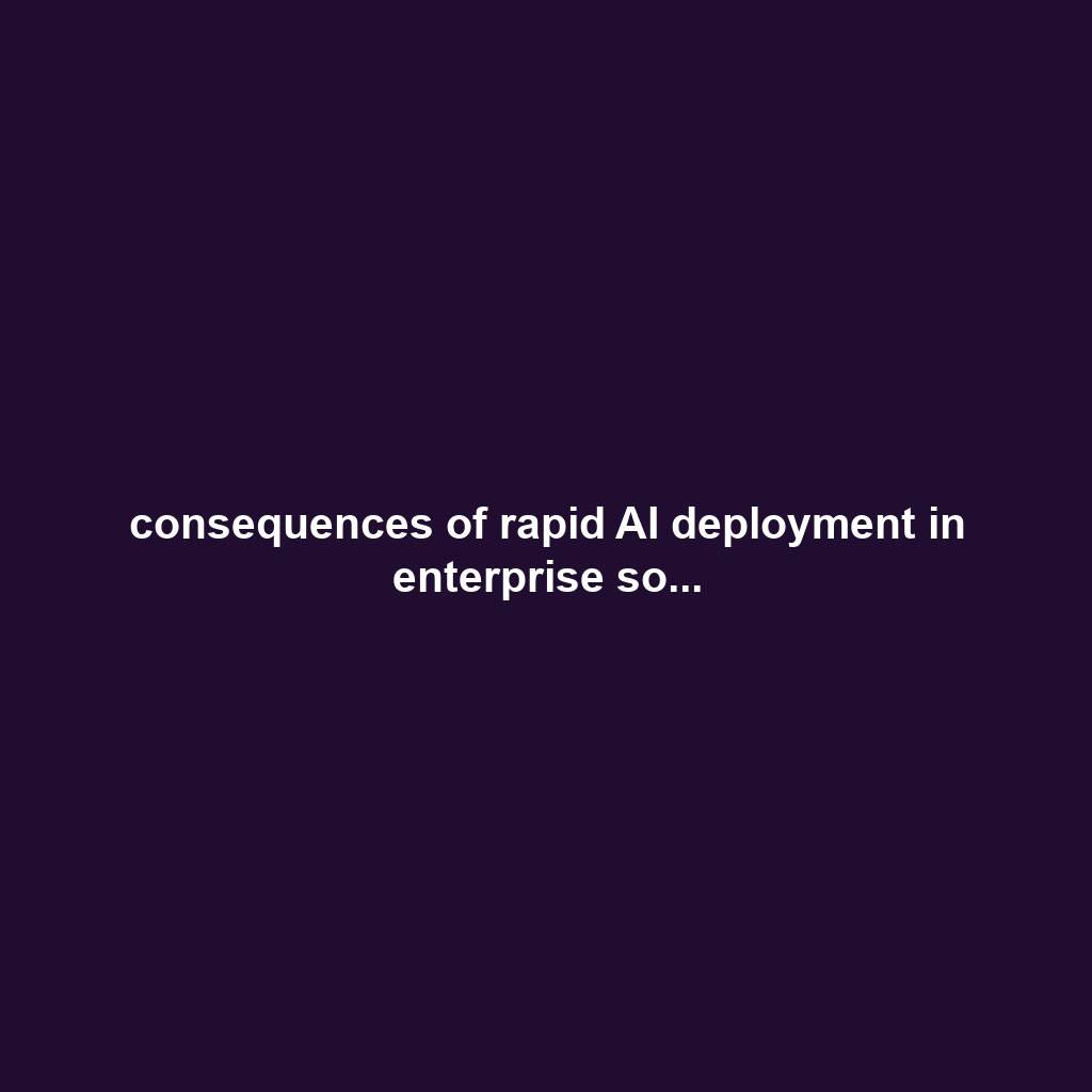 consequences of rapid AI deployment in enterprise so...