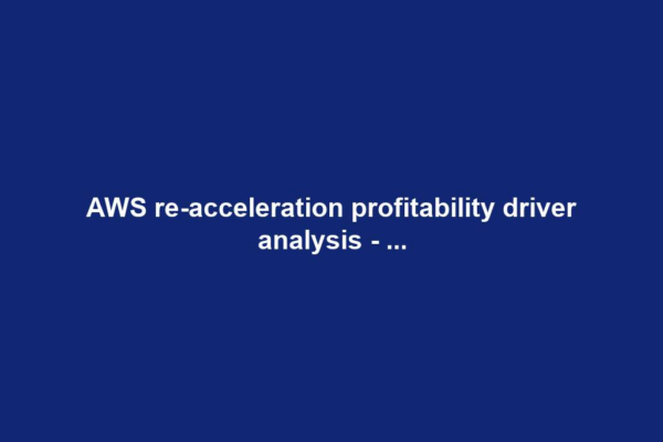 AWS re-acceleration profitability driver analysis - ...