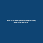 How to Master Reconciling AI safety mandates with mi...