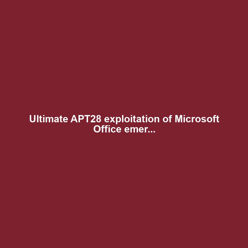 Ultimate APT28 exploitation of Microsoft Office emer...