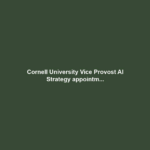 Cornell University Vice Provost AI Strategy appointm...