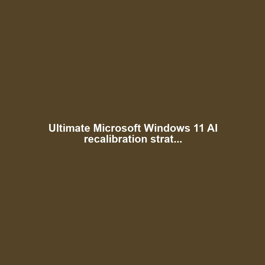 Ultimate Microsoft Windows 11 AI recalibration strat...