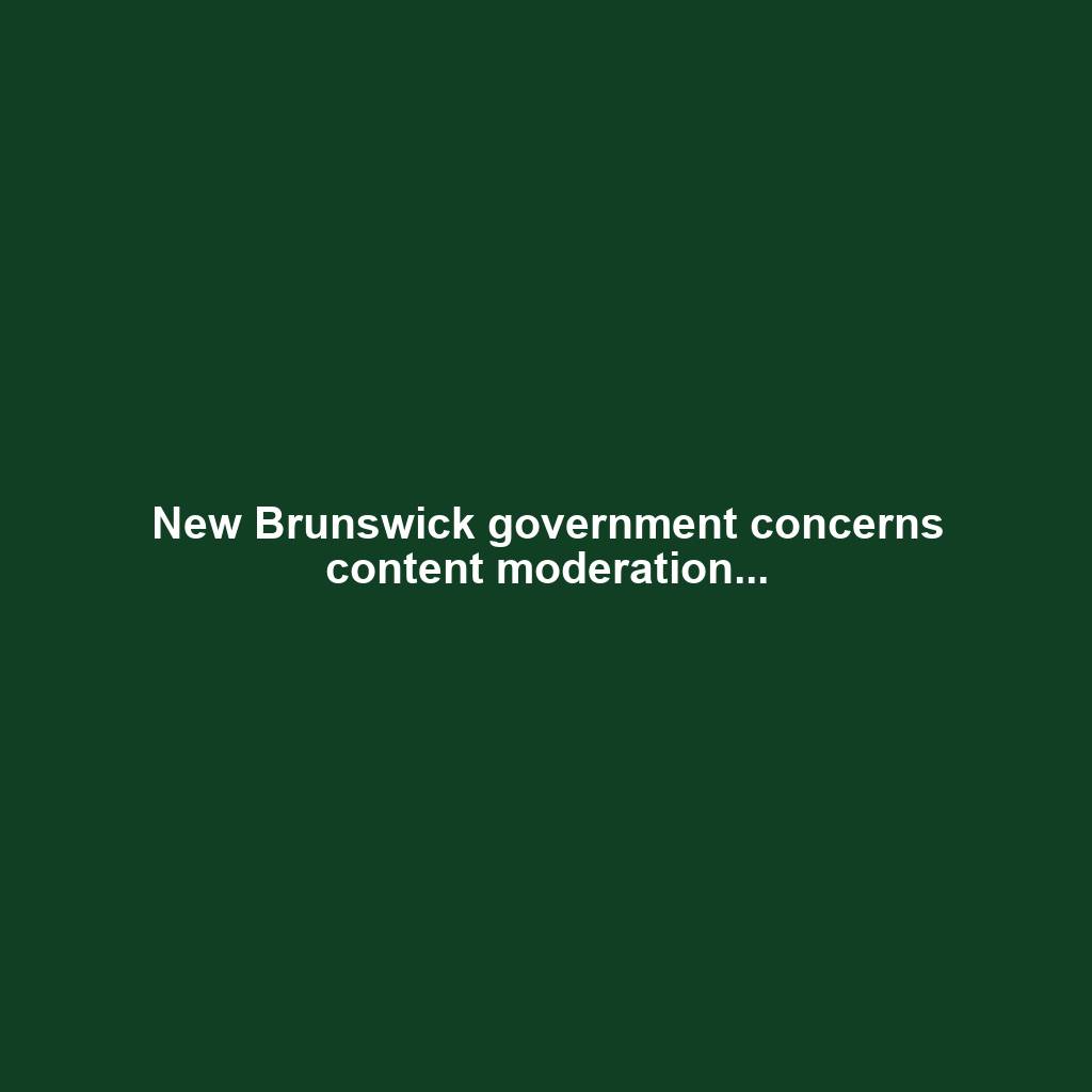 New Brunswick government concerns content moderation...