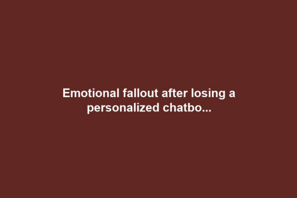 Emotional fallout after losing a personalized chatbo...