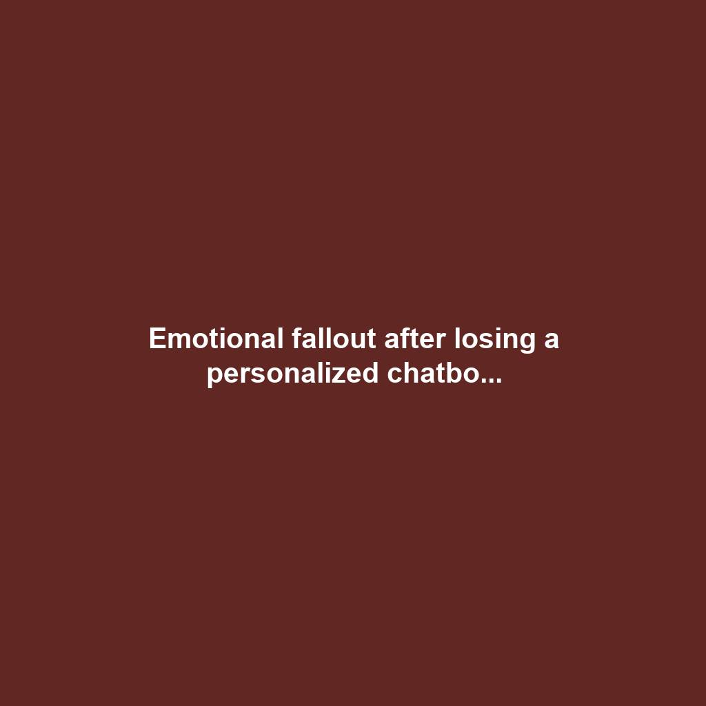 Emotional fallout after losing a personalized chatbo...