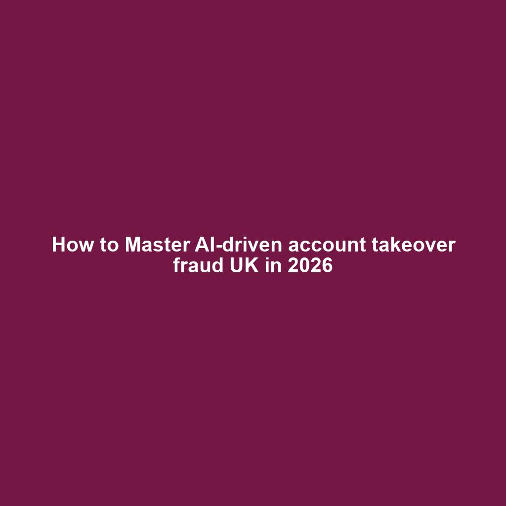 How to Master AI-driven account takeover fraud UK in 2026