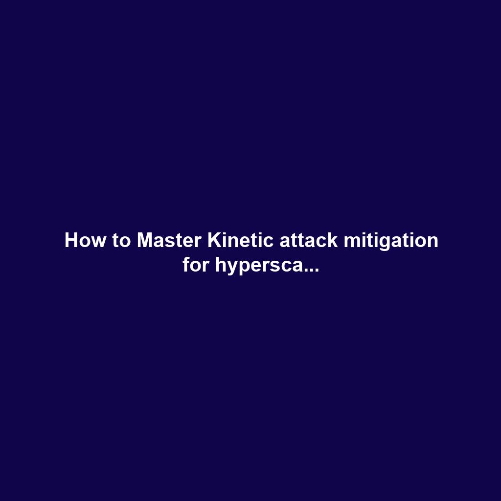 How to Master Kinetic attack mitigation for hypersca...