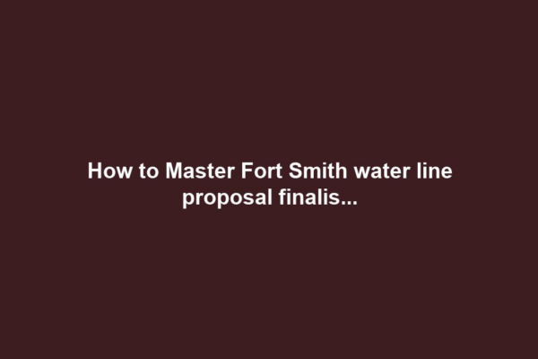 How to Master Fort Smith water line proposal finalis...