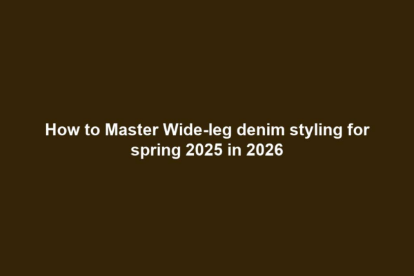 How to Master Wide-leg denim styling for spring 2025 in 2026