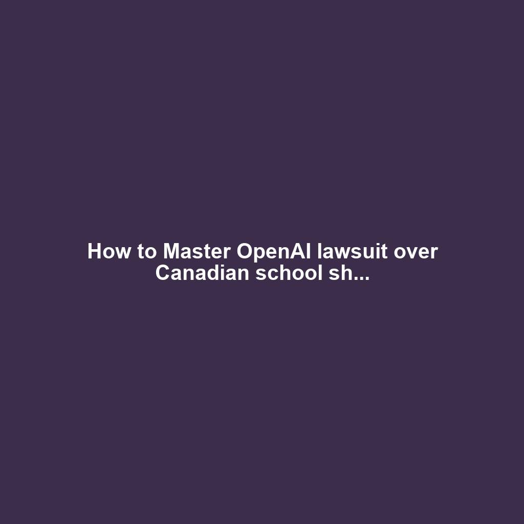 How to Master OpenAI lawsuit over Canadian school sh...