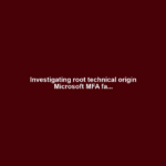 Investigating root technical origin Microsoft MFA fa...