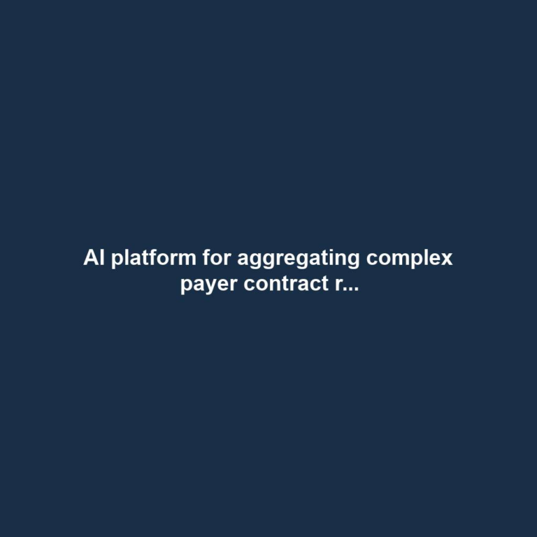 AI platform for aggregating complex payer contract r...