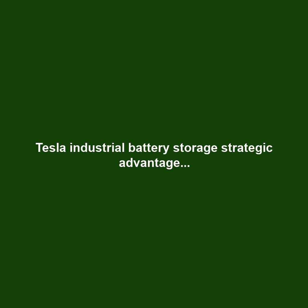Tesla industrial battery storage strategic advantage...
