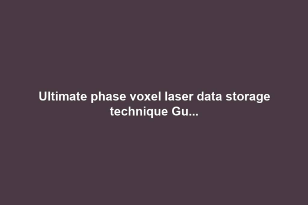 Ultimate phase voxel laser data storage technique Gu...