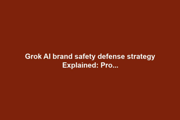 Grok AI brand safety defense strategy Explained: Pro...