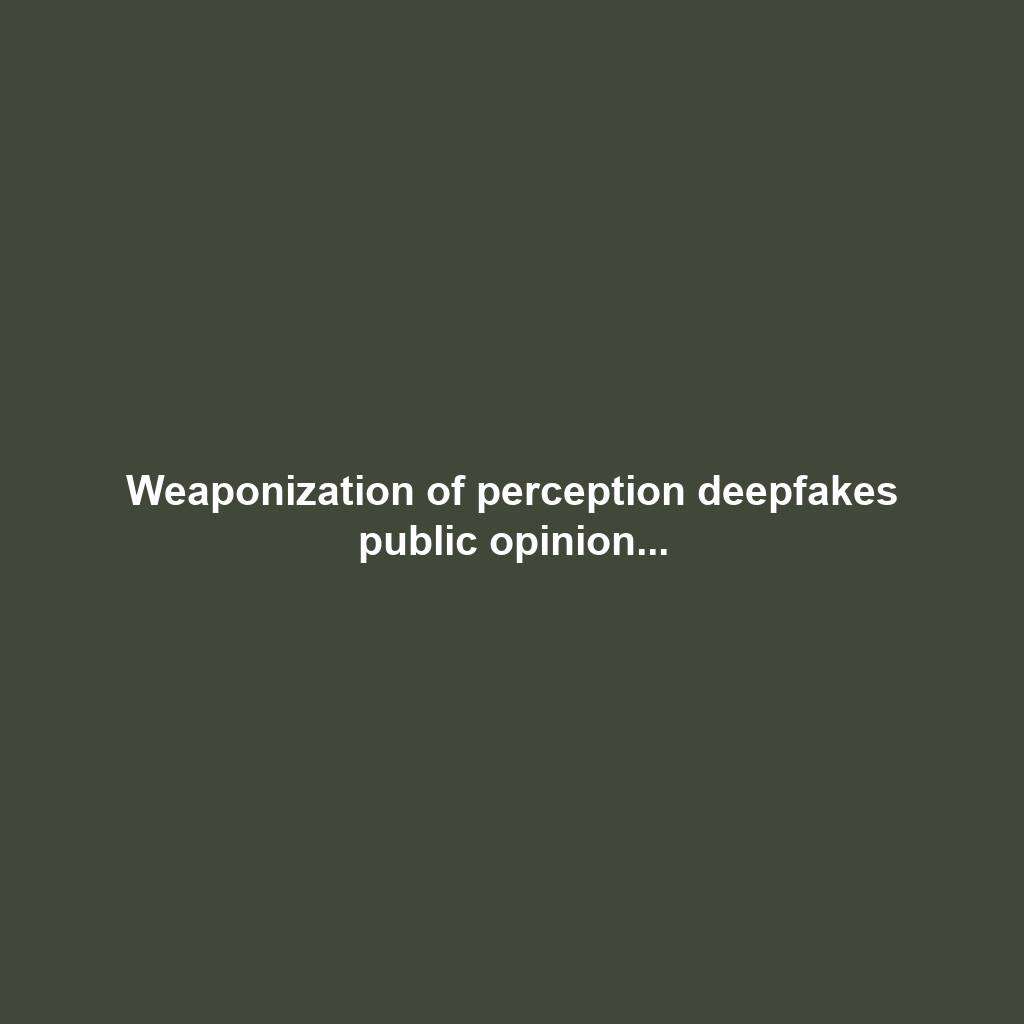 Weaponization of perception deepfakes public opinion...