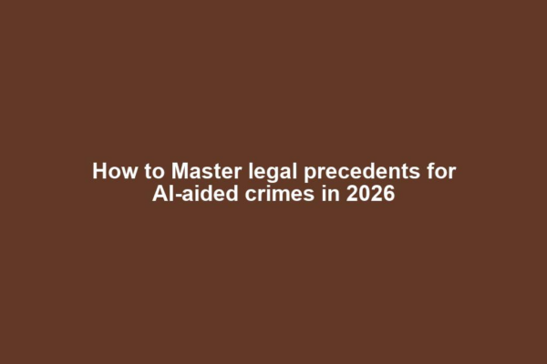 How to Master legal precedents for AI-aided crimes in 2026