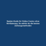 Spieler-Guide für Online Casino ohne Verifizierung: So wählst du die besten Zahlungsmethoden