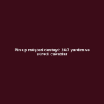 Pin up müştəri dəstəyi: 24/7 yardım və sürətli cavablar