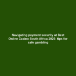 Navigating payment security at Best Online Casino South Africa 2026: tips for safe gambling