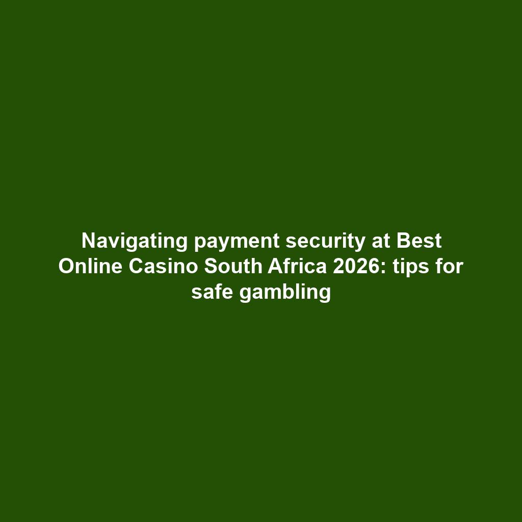 Navigating payment security at Best Online Casino South Africa 2026: tips for safe gambling