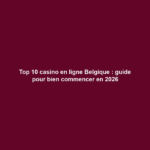 Top 10 casino en ligne Belgique : guide pour bien commencer en 2026
